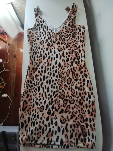 Vestido Lycra Animal Print Ajustado Talle 2/m