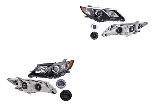 Set Faros Delanteros Fdo Negro Generica Camry 2012 - 2014