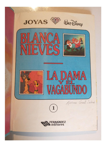 Joyas Walt Disney - Blancanieves Y La Dama Y El Vagabundo