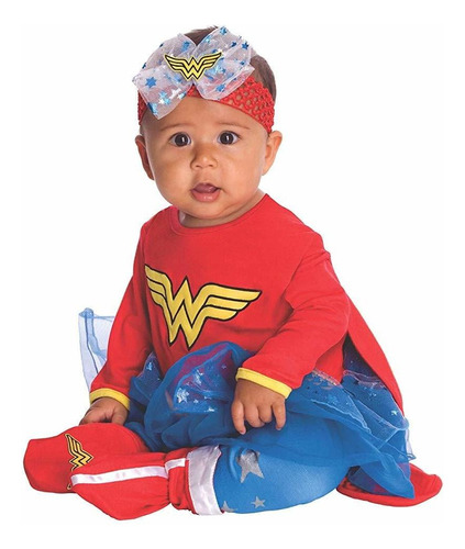 Dc Comics Baby Wonder Woman Onesie Y Tocado.