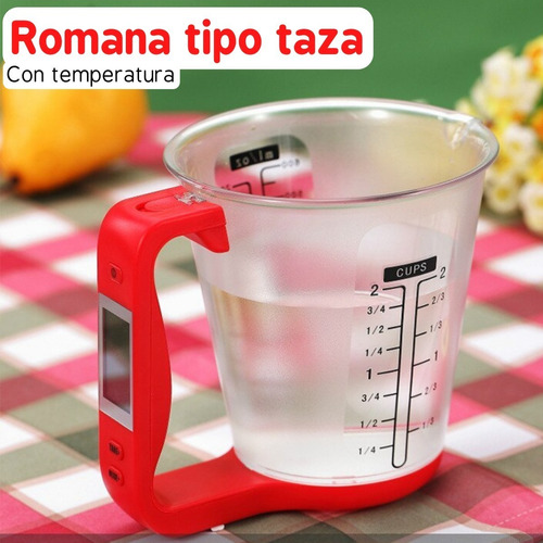 Romana Tipo Taza 0.1-1000 Gr 600ml Con Temperatura