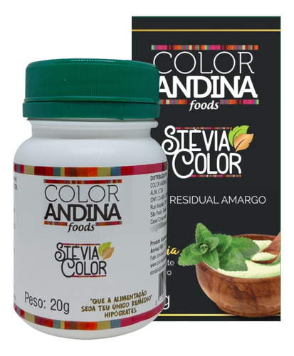Adoçante Stévia 100% Natural Color Andina Food 20g