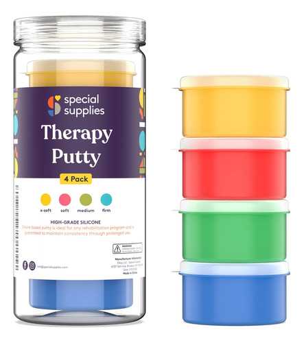 Juego De 4 Ejercicios Resistivos Para Manos Therapy Putty Sp