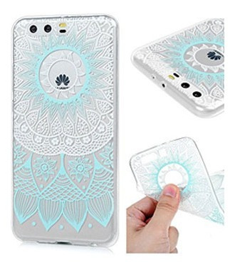 Protector Huawei P10 Selfie Diseño Mandala Celeste