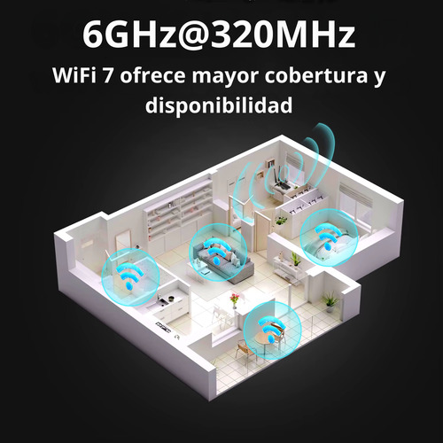 Tarjeta Wifi 7 Pcie Con Bluetooth 5.4 Hasta 5400mbps