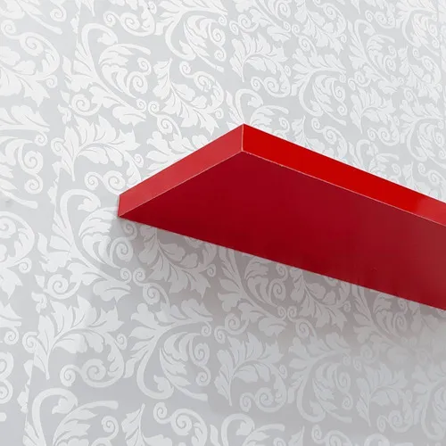 Kit 3 Prateleiras U 80 x 25 cm, color rojo, soporte invisible