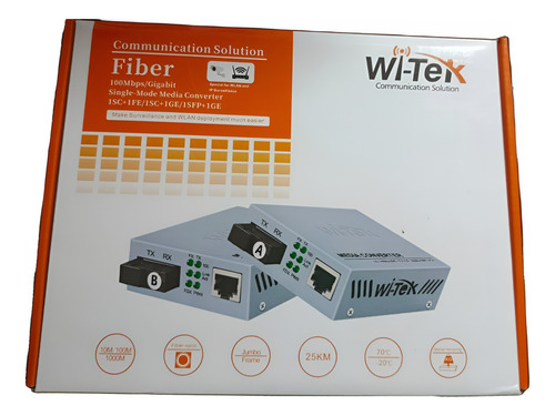 Transceiver Convertidor Medio (par) 10/100mbps Wi-tek