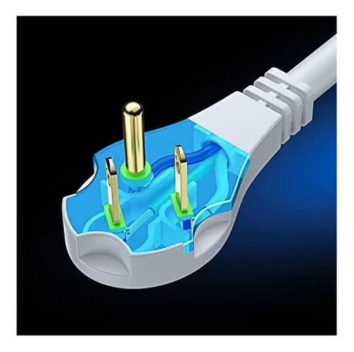 Cable De Extensión De Enchufe Plano Maximm 05 Pies Con De 2