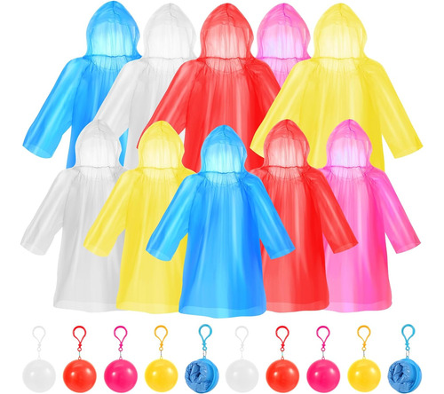 Evelomo Poncho De Lluvia, Paquete De 10 Ponchos Familiares P