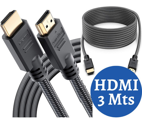 Cable Hdmi A Hdmi 3 Metros Reforzado Ps3 Xbox Ps4 Trenzado