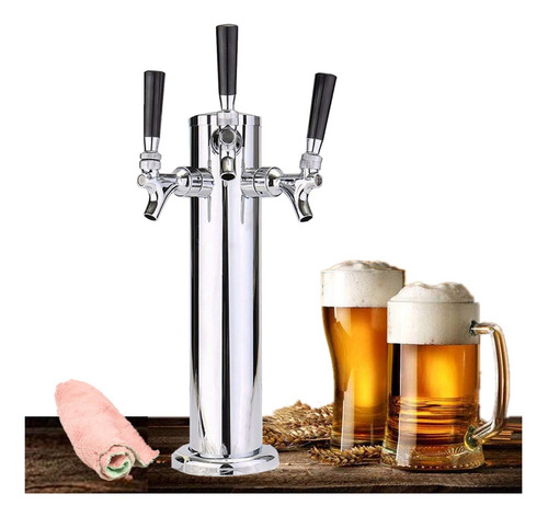 Hlycare Torre De Cerveza De Acero Inoxidable Con Triple Grif