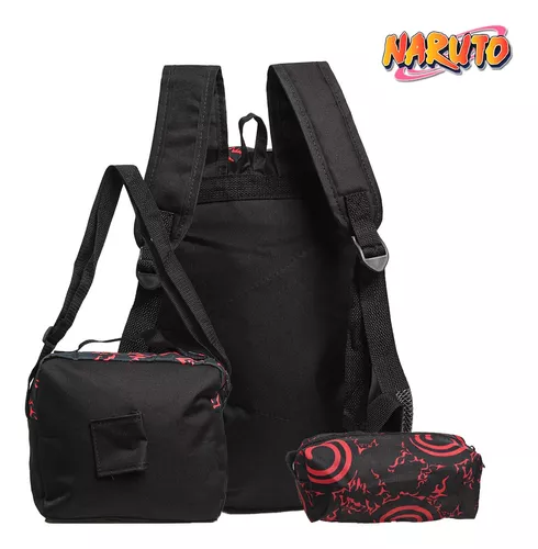 Kit mochila e estojo grande padrão escolar Naruto uzumaki versão