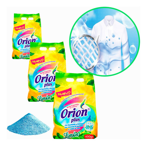 Packx 30 Unidades De 400gr Aroma Limon Detergente Orion