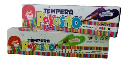 Temperas Payasito Con Paleta Y Pincel 6 Unidades