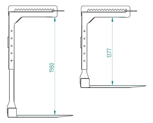 Paletera Percha Porta Pallets HidrogrĂșa 2,5 Tons. Regulable