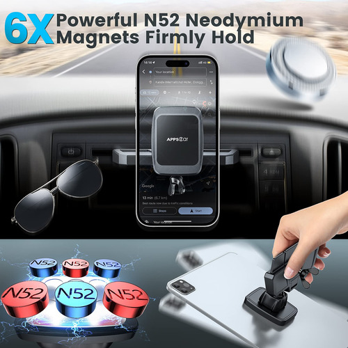 Soporte Magnético Apps2car Ultimate Para Teléfono Universal Cd Slot Car Phone Mount