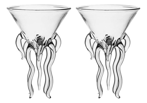 Doitool 2pcs Octopus Cocktail Glass Martini Jellyfish Glass 