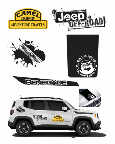 Kit Adesivo Emblema Faixa Off Road Jeep Renegade 1003 Cor ADESIVO RENEGADE OFF ROAD