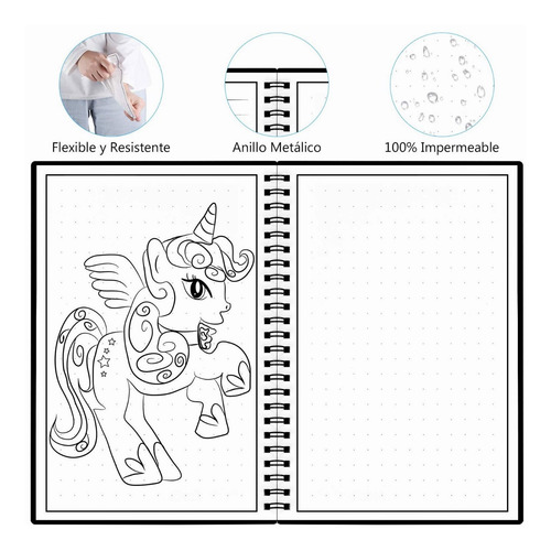 Cuaderno Inteligente Reutilizable 100 Hojas A5 C/3 Lapiceros