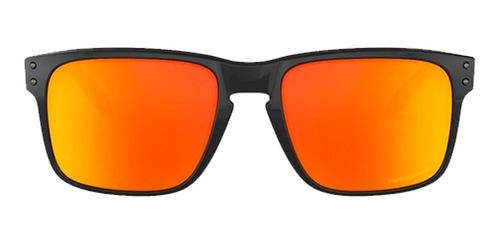 Anteojos de sol polarizados Oakley Holbrook Standard con marco de o matter color polished black, lente ruby de plutonite prizm, varilla polished black de o matter - OO9102