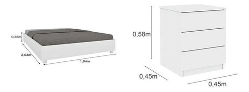 Cama Box Casal Queen Mônaco E Mesa De Cabeceira Eb