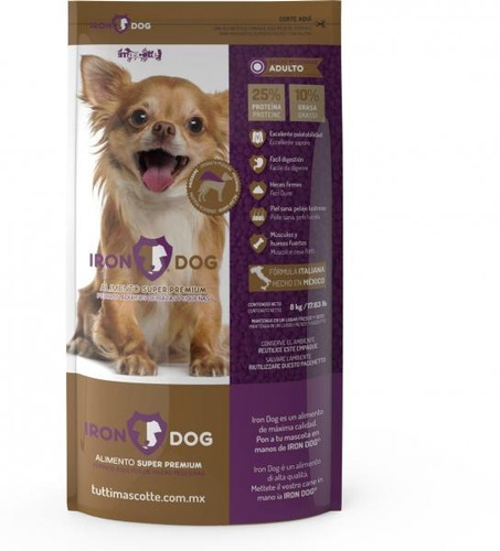 Alimento Perro Adulto Pequeña Super Premium 8 Kg Iron Dog