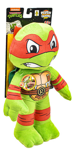 Tortugas Ninja Peluche 15 Sonidos 30 Cm Pack 2 Pzas Mattel Color Verde