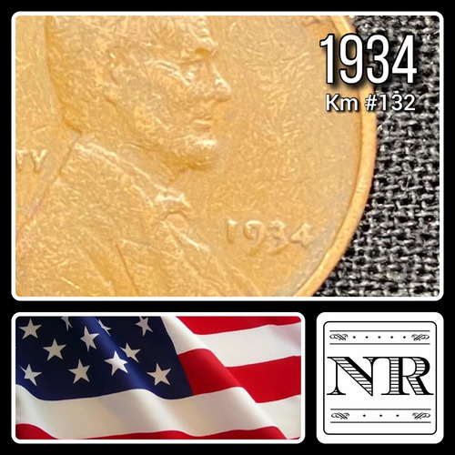Estados Unidos - 1 Cent - Año 1934 - Liso - Lincoln Wheat