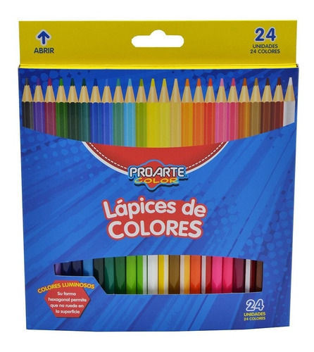Lapices De Colores Proarte 24 Colores Luminosos