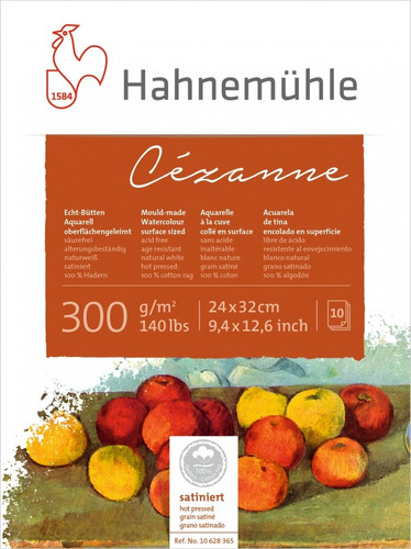 Bloco Aquarela Cezanne Hahnemuhle 300g/m² 24x32 Hot Pressed