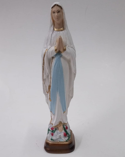 Imagen Religiosa Virgen De Lourdes 20cm De Yeso 