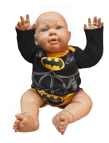 Body Bebe Superman Batman Spiderman Estampado Manga Larga