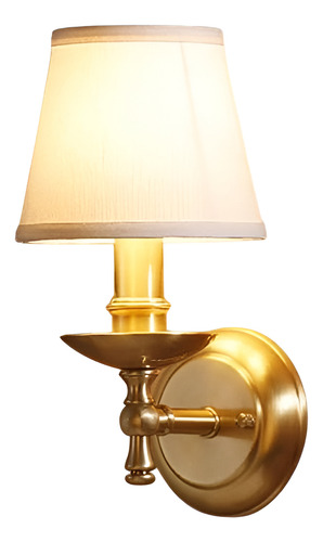 Lampara De Pared Retro Clasico Aplique Pantalla De Tela Estructura Dorado