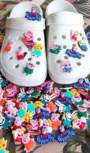 Set 10 Charms Peppa Pig Crocs Jibbitz Chalas Accesorios Deco