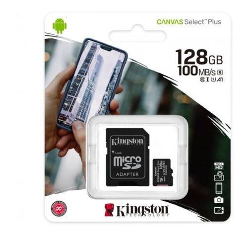 Micro Sd Canvas Select Plus 100r A1 C10 128gb + Adp Kingston