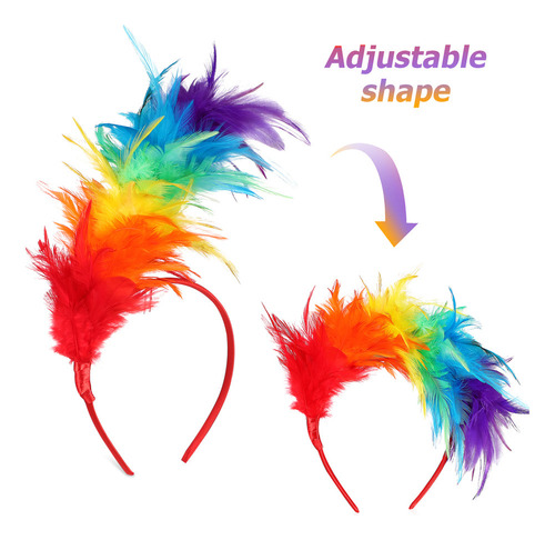 Diadema Rainbow Pride Plume Para Mujer, Accesorios Para El C