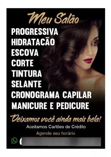 Banner Salão de Beleza Tratamentos Diversos com Contato Preto