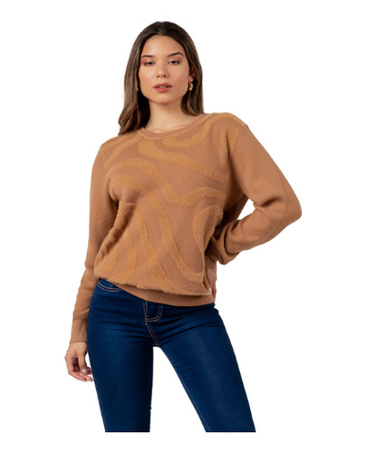 Sueter Polera Mujer De Cashemira Color Camel