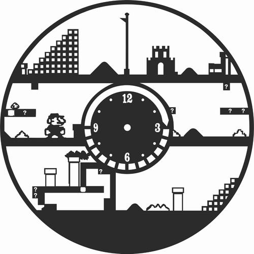 Reloj De Super Mario Bross En Madera