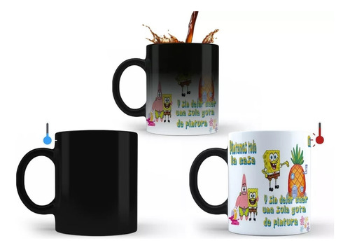 Taza Mágica Bob Esponja Pintamos Toda La Casa - Cerámica