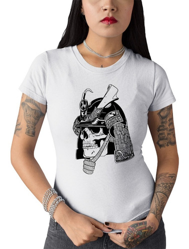 Playera De Mujer Estampado Samurai  Japones De Moda