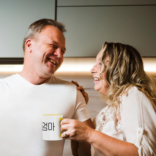 Taza De 11 Onzas Con Frase De Mamá En Coreano Y Otros Idioma