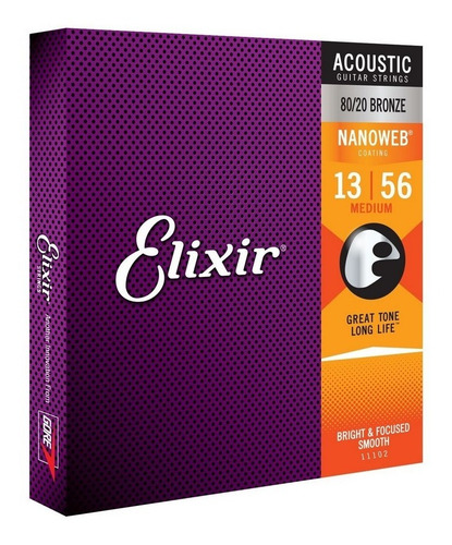 Encordoamento Elixir Violão Aço 0.13 Bronze Nanoweb 11102