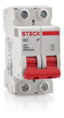 Imagen 2 de 6 de Llave Térmica Bipolar C 6ka Steck 2x 6a 10a 16a 20a 25a 32a