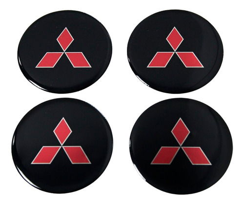 Adesivo Emblema Resinado Roda Mitsubishi 58mm Cl6 Fk