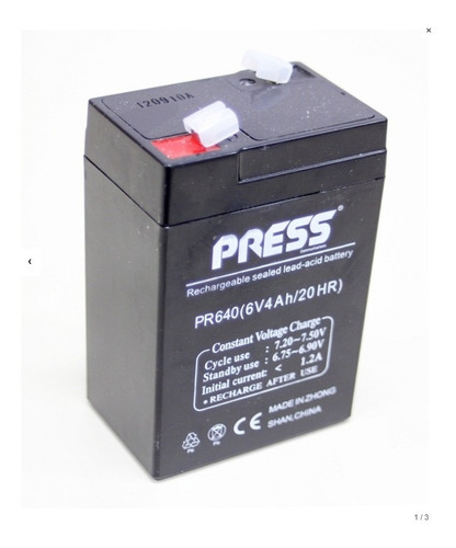 Imagen 3 de 5 de Pack De 5 Baterias 6v 4a Press Gel Ups Luz Herra Juguetes