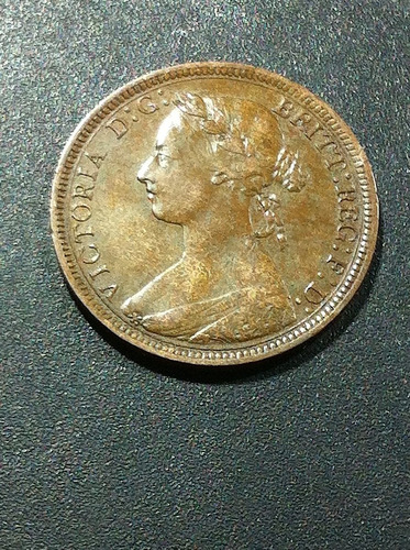 Moneda Gran Bretaña 1888 Fecha Escasa Reina Victoria Joya