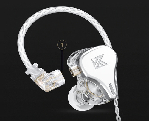 Auriculares In Ear Kz Dq6 Con Microfono Plata Monitoreo Profesional