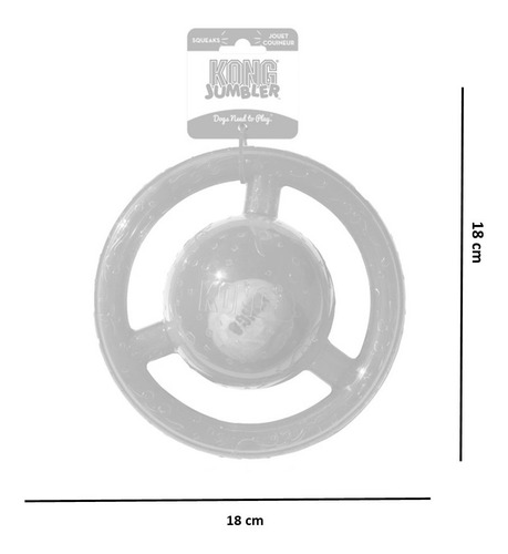 Imagem 2 de 2 de Brinquedo Cães Kong Jumbler Disc Medio Grande Azul E Laranja