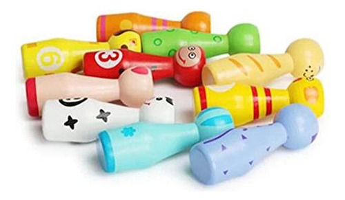 Juego De Boliche Didáctico De Madera Para Bebés De 1 Año